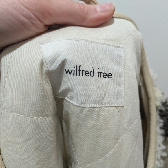 Aritizia Wilfred Free River Sherpa Jacket Ryegrass Yellow Cognac Sz Small - Picture 11 of 14